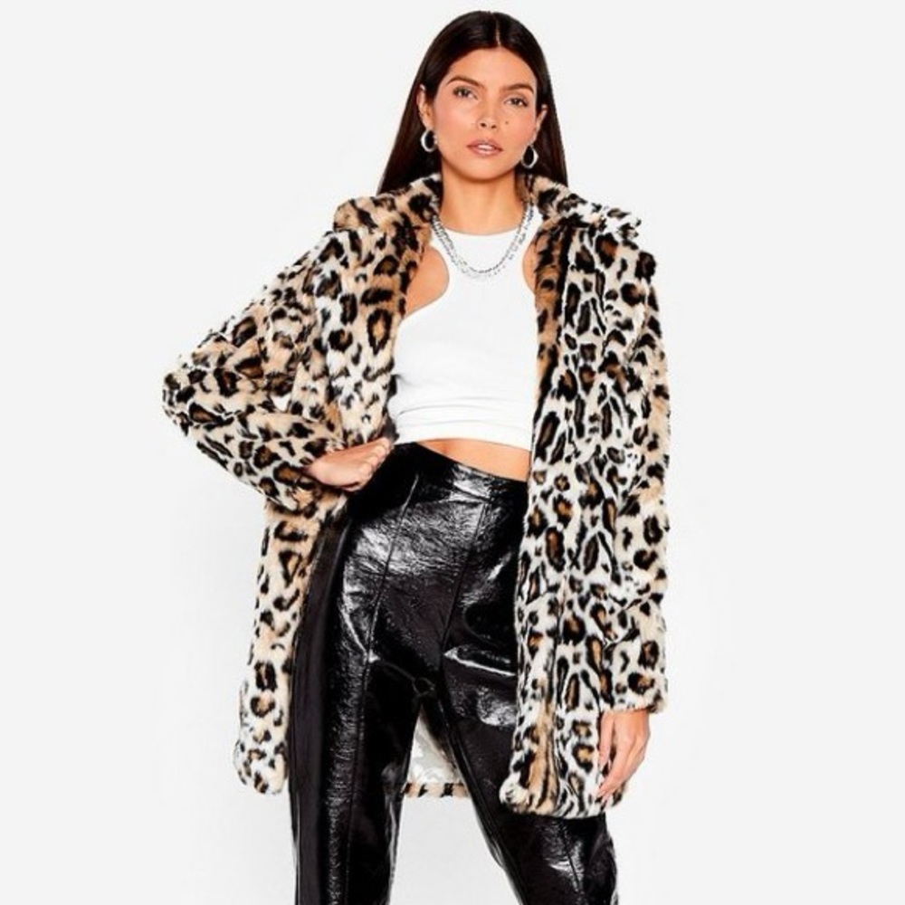 Faux Fur Leopard Coat